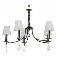 Люстра подвесная Fiore E 1.1.5.602 PB Arti Lampadari белая на 5 ламп, основание чёрное в стиле классический Люстра подвесная Fiore E 1.1.5.602 PB Arti Lampadari белая на 5 ламп, основание чёрное в стиле классический